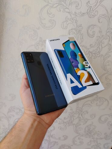 Samsung: Samsung Galaxy A21S, 32 GB, rəng - Göy, Zəmanət, Sensor, Barmaq izi