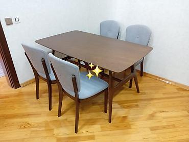 metbex stullari yeni: Yemək masası və 4 ədəd stul dəsti - Stil: müasir/skandinavi tipli — 1