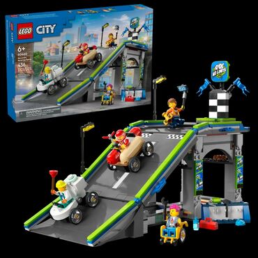 игрушечные коляски для детей: Lego City 🏙️60460 Гоночная трасса для гоночных автомобилей 🏎️New 2025!