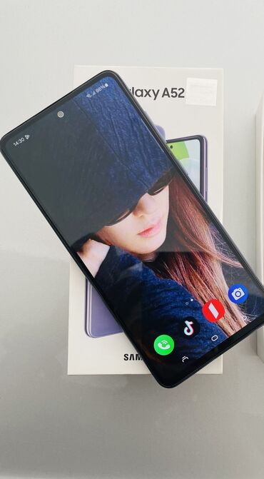 Samsung: Samsung Galaxy A52, 128 GB, rəng - Bej, Barmaq izi, İki sim kartlı, Face ID