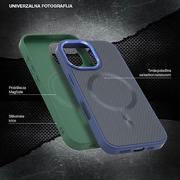 fly sl600: Futrola CARBON MagSafe za iphone 16 (6.1) zelena (big camera) — 1