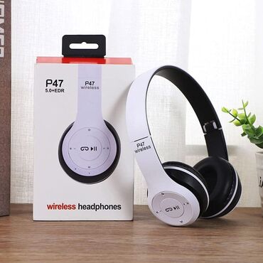 p47 wireless qiymeti: Təzə qutusunda ag rəng də p47 qulagcıq 3 modu var. Radio, Bluetooth vǝ