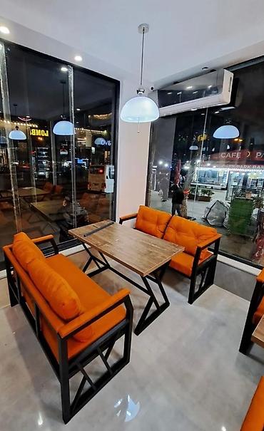 eyvan az: Kafe və lounge üçün metal karkaslı oturma dəsti - Tərkib: 2 ədəd iki — 3