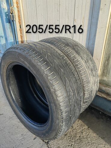 Шины: Шины 205 / 55 / R 16, Лето, Б/у, Пара, Легковые, Германия, Bridgestone