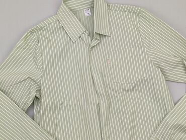 koszulka z bufiastymi rękawami: Shirt 13 years, condition - Very good, pattern - Striped, color - Green