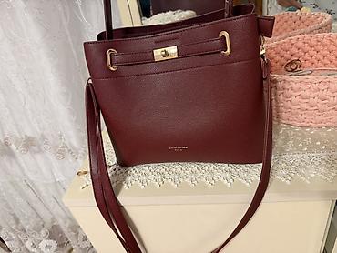 David Jones Paris qadın çantası - Rəng: bordo (şərab rəngi) -