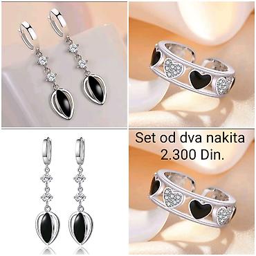 statement ogrlice: Elegantni posrebreni set od dva nakita sa žigom S925 od hirurskog — 1