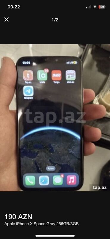 Apple iPhone: IPhone X, 256 GB, Space Gray, Face ID
