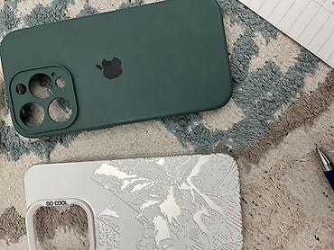iphone 13mini: Набор чехлов для IPhon 15 pro - Зеленый силиконовый с логотипом — 1