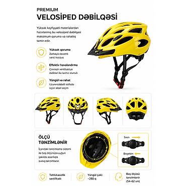 velosiped sidenya: №: 16987 Məhsulun adı: Velosiped dəbilqələsi Sarı rəng Brend: No Brand — 2