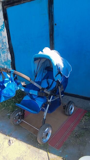 Коляски: Коляска, цвет - Голубой, Б/у — 11