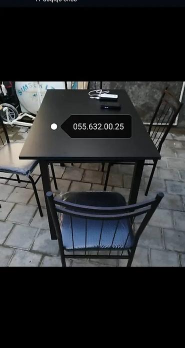 kafe stul: Metal karkaslı masa-stul dəsti 10 man başlayır - Komplekt: 1 ədəd — 3