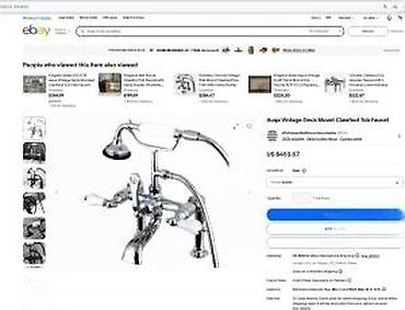 Slavine: Britanski „telephone style” set za kadu – slavina sa ručnom tuš — 18