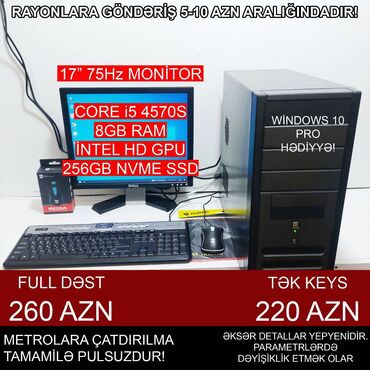 Masaüstü kompüterlər və iş stansiyaları: Masaüstü Kompüter "DDR3 H81 1155 Core i5 4570S” ⭐Tək Sistem Bloku – — 2