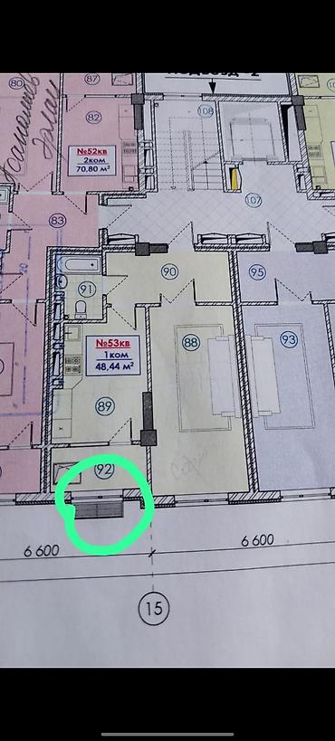 алтын казык ж м: 1 комната, 48 м², 8 этаж, ПСО (под самоотделку) — 1