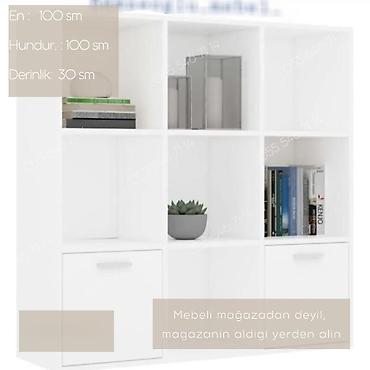 Мебель: Ağ rəngli çoxfunksiyalı rəf sistemi Ölçülər: - En: 100 sm - — 1