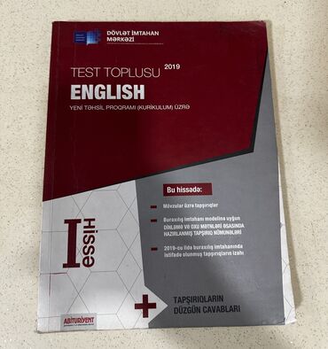 ingilis dili kaspi: İngilis dili 1-ci hissə test toplusu 2019