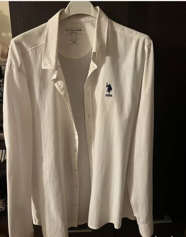 tom tailor kosulje: Shirt Long sleeves, L (EU 52), U.S. Polo Assn, color - White, Cotton