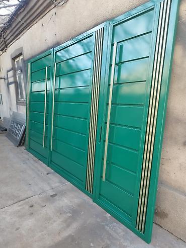 Распашные ворота: Металлические ворота с декоративными панелями .Ферма и навесом любой — 32