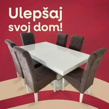 ugaona trpezarija: Trpezarijski Sto i Stolice 8 🍽️ Kvalitetan trpezarijski set za vaš