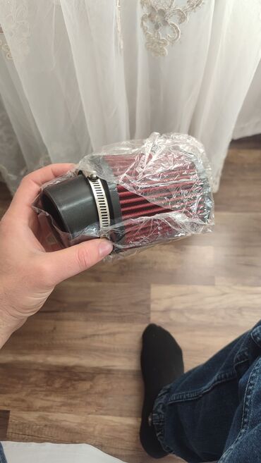 Şin və təkərlər: Universal konus tipli motosiklet hava filtri - Rəng: qırmızı filtrı -