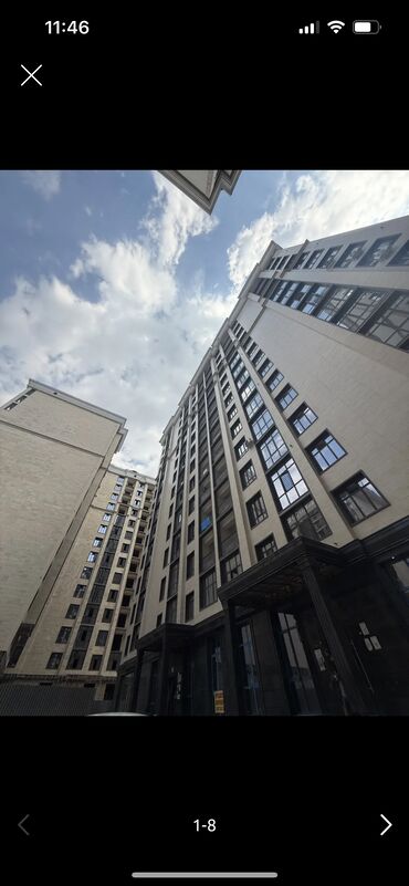 квартира в районе кызыл аскер: 1 комната, 44 м², Элитка, 6 этаж, ПСО (под самоотделку)