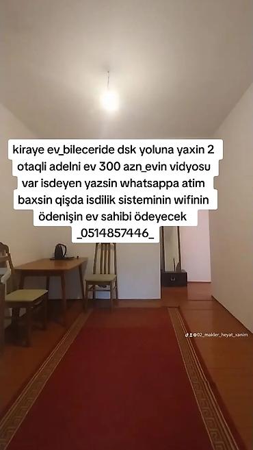 60 kv. m, 2 otaqlı, Kombi, Qaz, İşıq