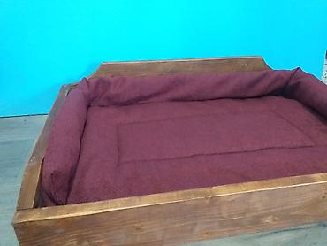 Oprema za kućne ljubimce: Drveni krevet za pse sa integrisanim postoljem za činije - — 8