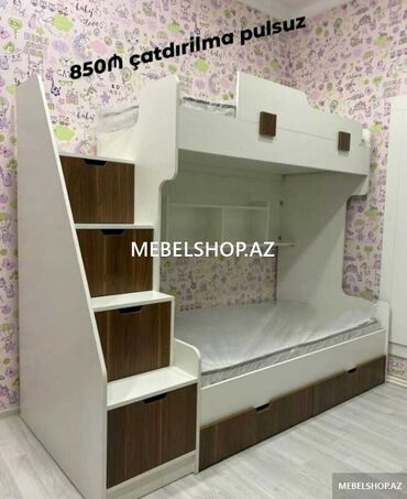 Uşaq və gənc otağı üçün dəstlər: Oğlan və qız üçün, Təknəfərlik çarpayı, Yazı masası — 4