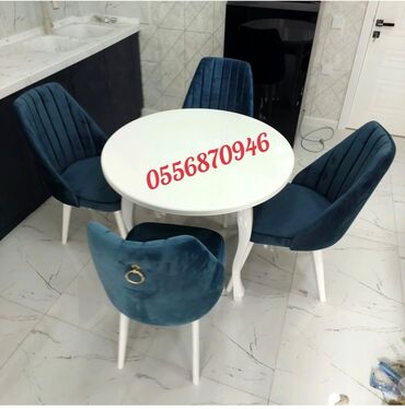 Masa və oturacaq dəstləri: Qonaq otağı üçün, Yeni, Açılmayan, Dördbucaq masa, 6 stul — 13