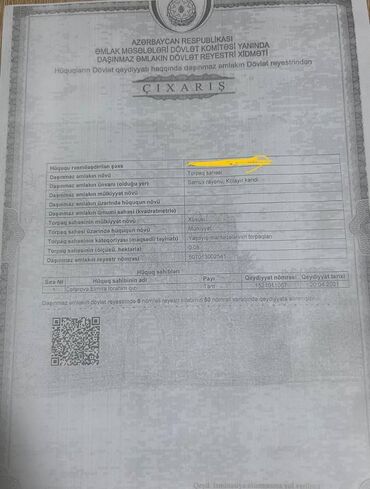 Torpaq sahələrinin satışı: 8 sot, Tikinti, Maklerlər narahat etməsin, Kupça (Çıxarış) — 6