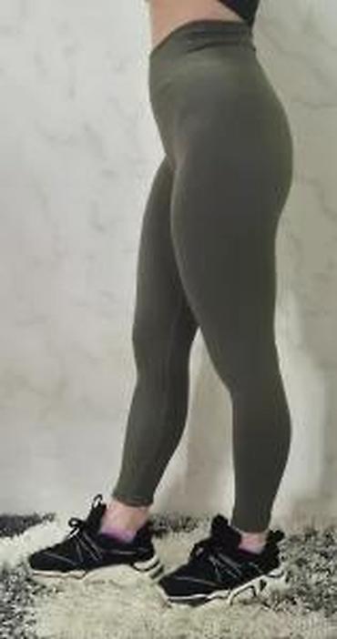 Helanke, biciklistički šortsevi: Ženske sportske helanke – visoki struk, maslinasto zelene - Kroj — 13