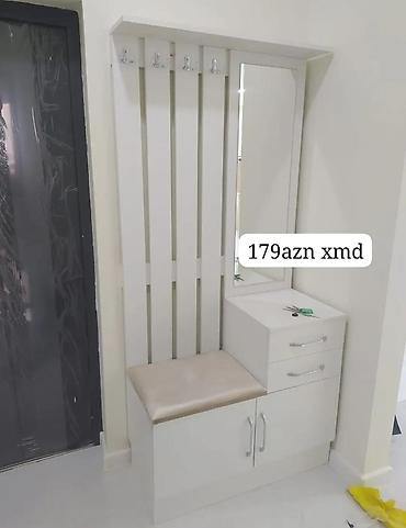 dolab dəhliz: Dəhliz üçün çoxfunksiyalı giriş möbeli (askılıq + oturacaq + şkaf + — 1