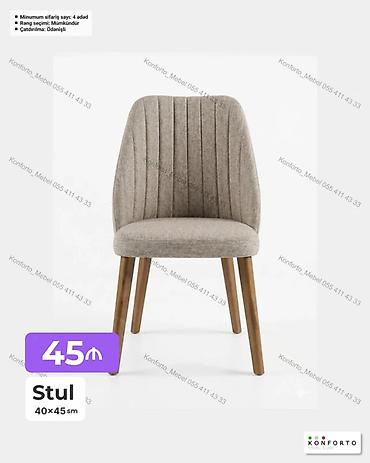 Stul – 40×45 sm - Yumşaq parça oturacaq və bel hissəsi, vertikal