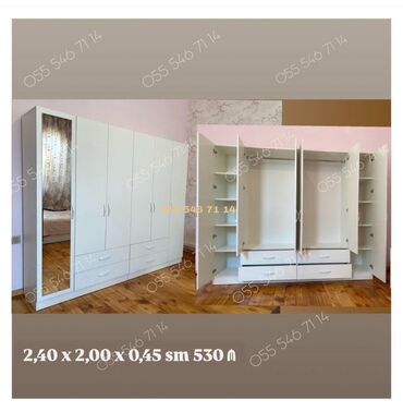 İkimərtəbəli uşaq çarpayıları: Yeni, 4 qapılı Düz dolab, Qarderob, paltar dolabı