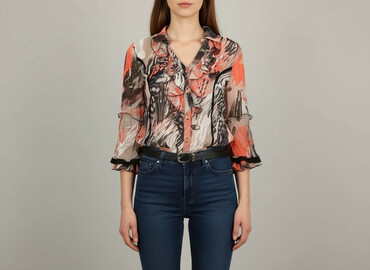 plisowane spodnie reserved: Women's blouse, size L
