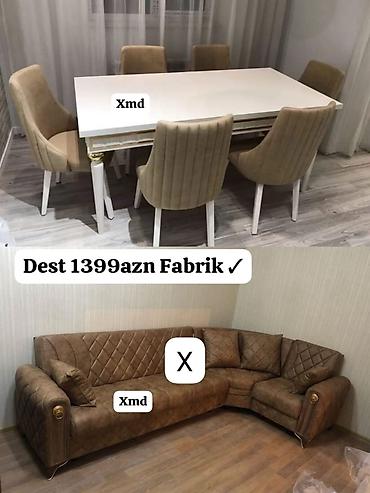 plasmas stol stullar: Mebəl dəsti – Fabrik istehsalı - Yemək masası və 6 ədəd stul • — 1