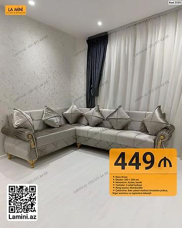 Диваны: Künc divan – Kod: 2535 - Ölçülər: 280 × 200 sm - Mexanizm: açılan — 1