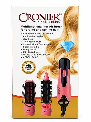 net buk: №: 6796 Məhsulun adı: Fen-fırça Cronier CR-800-2 5000Vt, Çəhrayı — 2