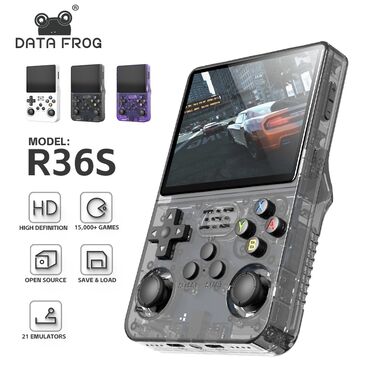 Видеоигры и приставки: Ретро консоль Data Frog R36S Длительный срок службы батареи и