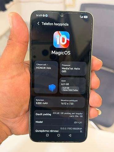 ideal iphone: Honor X6b, 256 GB, rəng - Yaşıl, Barmaq izi — 2