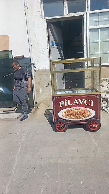 Оборудование для ресторанов, кафе: Pilav satışı üçün mobil arabacıq - Dörd təkərli, asan daşınan küçə — 5