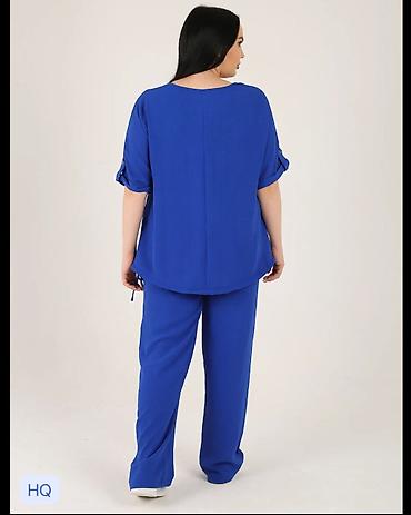 pull and: Брючный костюм, Прямые, Made in KG, Вискоза, Лето — 5