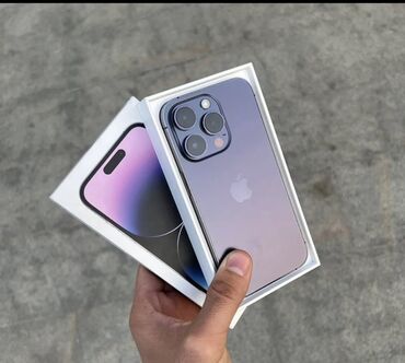 срочно телефон: IPhone 14 Pro, Б/у, 256 ГБ, Deep Purple, Коробка, 88 %