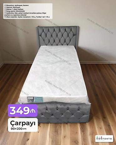 Tək nəfərlik çarpayı – 90×200 sm - Mexanizm: Açılmayan, bazasız -