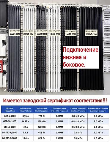 Вертикальные радиаторы. С нижним подключением для водяного отопления