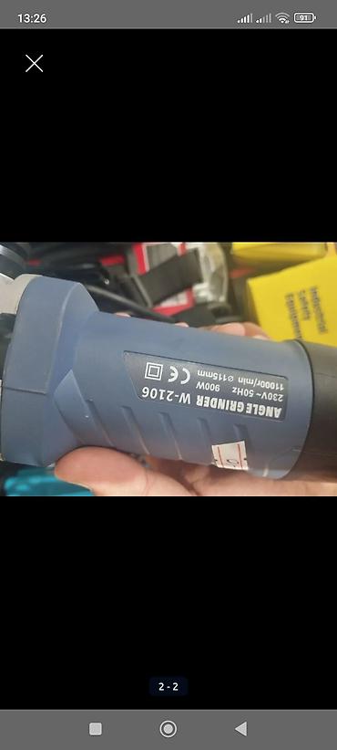 el bilendiri: KAD bucaqslı daşlayıcı (Angle Grinder) – model W-2106 - Güc: 900 W - — 2
