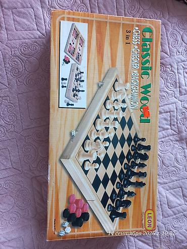 İdman oyunları: Classic Wood 3 in 1 – şahmat, dama və nərd dəsti - Brend: LEON — 1