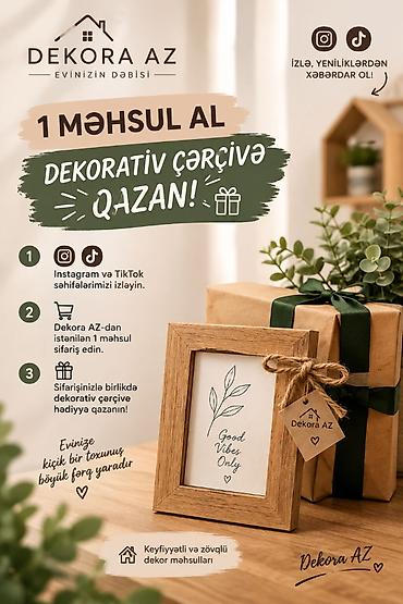 ev bezekleri instagram: 🎁 **DEKORA AZ-DAN XÜSUSİ HƏDİYYƏ KAMPANİYASI!** Evinizə gözəllik — 1