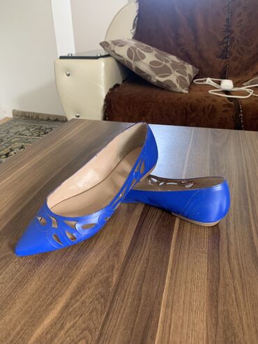 женская обувь: Балетки, Размер: 38, цвет - Синий, Б/у
